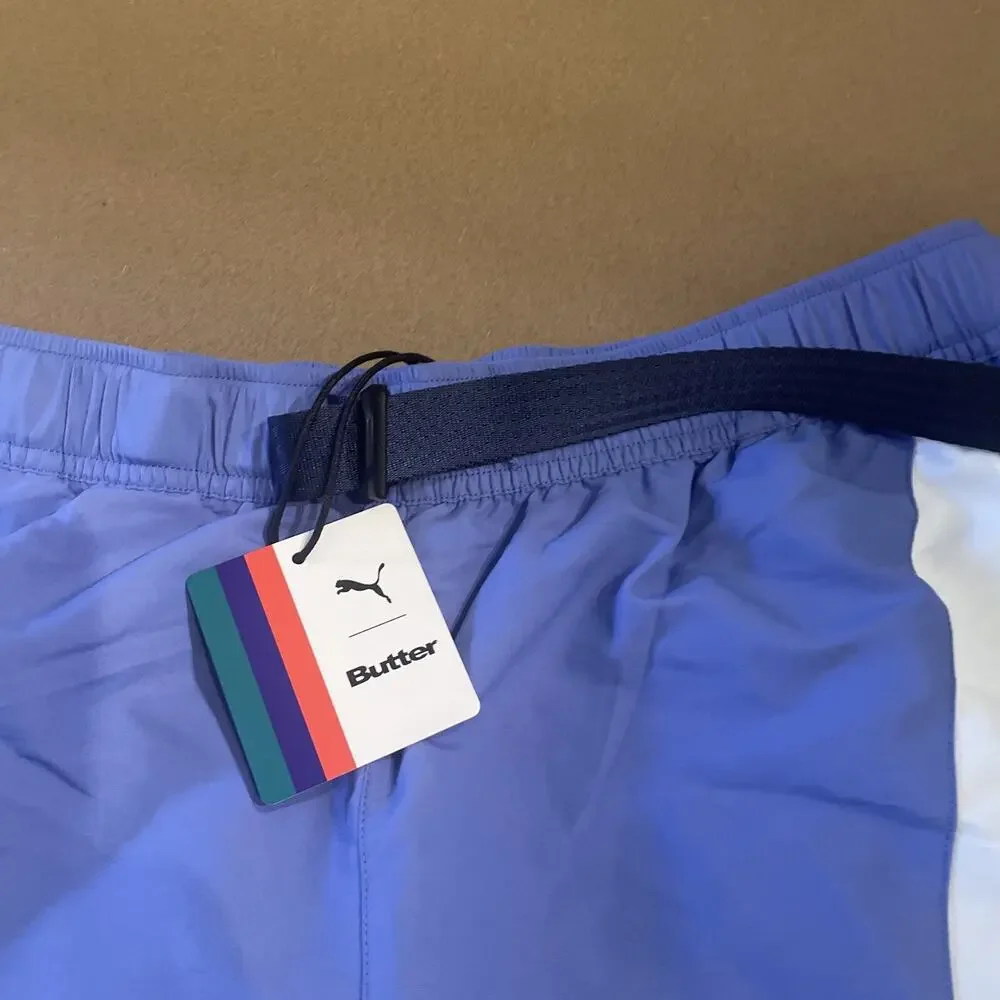 Puma x Butter Goods Mens Nylon Shorts Baja Blue White 532444-82 NEW Size Small